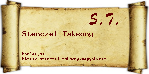 Stenczel Taksony névjegykártya